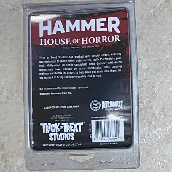 TOT HAMMER HOUSE DRACULA VAMPIRE FANGS TEETH APPLIANCE COSTUME MAKEUP MACGRL102 - Picture 2 of 3